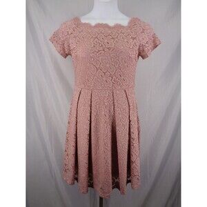 Miss May Retro Gorgeous City Pink Lace Dress Size Large New